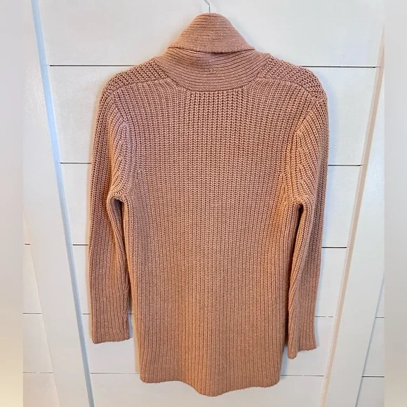 ATM S tan cable knit exaggerated collar oversized grandma cardigan traditional - Picture 3 of 13